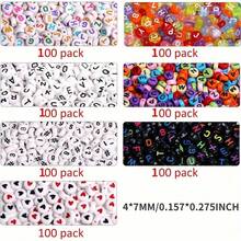 100/700pcs 7 Colors Round Letter Beads Acrylic Alphabet Number Beads For Jewelry Making DIY Necklace Bracelet (7x4mm)
