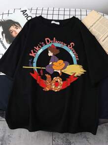 Kiki Na Broom Women's Printed T-Shirt - 黑色 - 查看 2