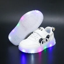 3 pares de zapatos para niños: 1 par de zapatos blancos con negro, 1 par de zapatillas con luces para niños, 1 par de zapatos deportivos para niños, 1 par de zapatos casuales de piel sintética de suela blanda para niños pequeños, 1 par de zapatos cómodos y de moda para niños talla 13-18.3cm para exterior. - Blanco y Negro - Ver 15