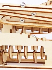 Climb Marble Rolling 3D Wooden Puzzles For Adults And Teens DIY Model Building Kits With Mechanical Puzzles - Apricot - View 4