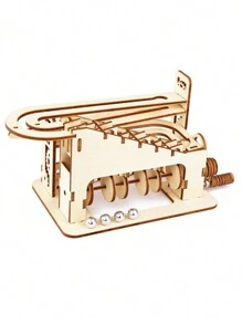 Climb Marble Rolling 3D Wooden Puzzles For Adults And Teens DIY Model Building Kits With Mechanical Puzzles - Apricot - View 2