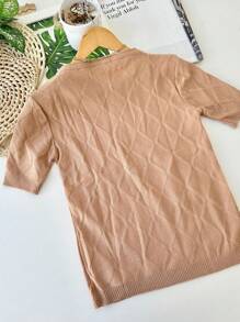 Quatrada Print Short Sleeve Blouse New Spring Summer 2025 Collection Launch - 杏色 - 查看 2