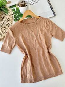 Quatrada Print Short Sleeve Blouse New Spring Summer 2025 Collection Launch - 杏色 - 查看 1