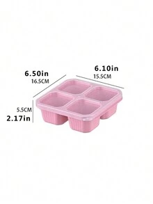1pc Nordic Style 4-Compartment Bento Box, Refrigerator Food Storage Container, 4-Grid Lunch Box, Snack Box, Fruit Box, Reusable Adult Meal Box - Multicolor - View 4