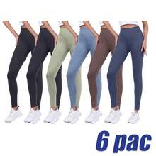 Leggins Deportivos Mallon Mujer Yoga Gym Comodo - 6Piezas  Negro2piezas+otros colores 4piezas - Ver 4