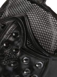 1pc Watch Dogs Demon Punk Face Mask, Halloween Cosplay Studded Punk Mask Skull Skeleton - A - View 3