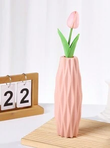 1个简约装饰花瓶，适用于客厅、床头柜、茶几、电视柜，精致塑料花瓶，创意装饰花瓶，简约清新的白色现代北欧风格家居装饰 - 彩色 - 查看 4