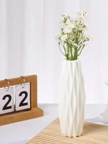 1个简约装饰花瓶，适用于客厅、床头柜、茶几、电视柜，精致塑料花瓶，创意装饰花瓶，简约清新的白色现代北欧风格家居装饰 - 彩色 - 查看 3
