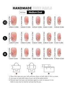 10pcs/Set Handmade Short Press-On Nails, Summer Fake Nails Nail Supplies, Beach Manicure Long Nails For Women & Girls, Fashion Almond Shape French Tip Reusable For Teacher, Student, Office, Travel, Elegant Business Casual - Multicolor - View 8