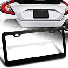 2 Pieces American Aluminum License Plate Frames, Square Holes And Rounded Corners American Car Protection Frame, With Screw Fittings - one-size - View 4