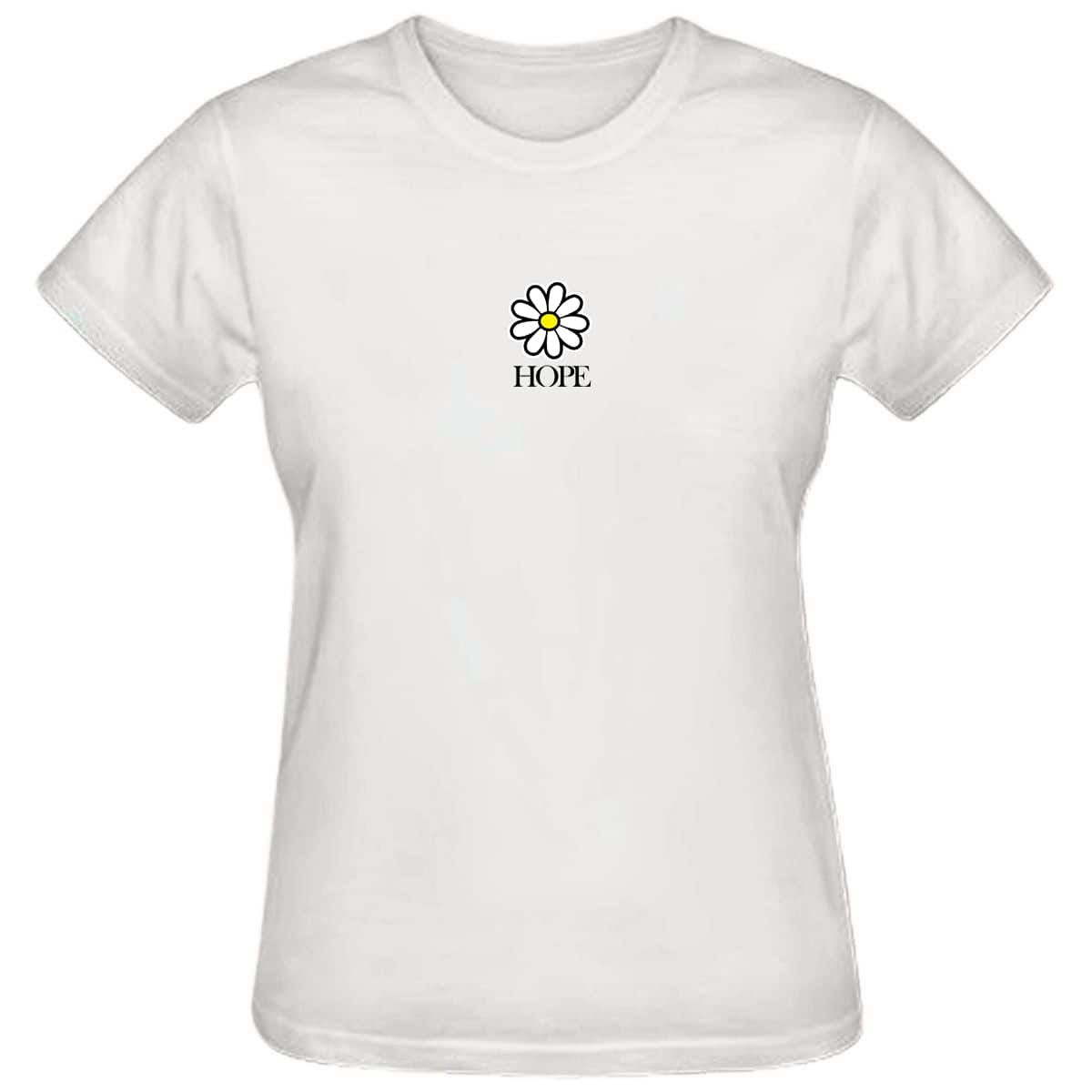Babylook Feminina Cotton Print Hope Baby Look Hope - 白色 - 查看 1