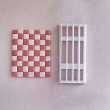 1 件/3 件棋盘格图案聚合物粘土切割工具，适用于珠宝制作 - 白色 - 查看 8