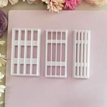 1 件/3 件棋盘格图案聚合物粘土切割工具，适用于珠宝制作 - 白色 - 查看 6