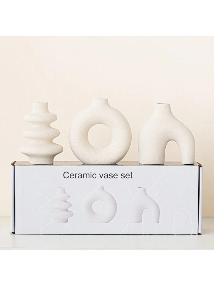 ASHATA Vaso In Ceramica Bianco Piccolo, 10,8 Cm, Design Minimalista Per Fiori Secchi E Piante Acquatiche, Decorazione Da Tavolo - 2