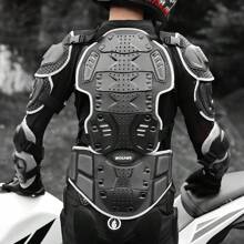 Chaqueta con armadura para motocicleta para adultos WOSAWE, equipo de protección para motociclista de moto todoterreno para pecho, espalda y hombros - Negro - Ver 2