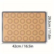 1pc Silicone Baking Mat For Oven, Non-Stick Silicone Macaron Baking Mat For Baking, Reusable & Heat Resistant Half Sheet Macaron Baking Mat For Cookies, Breads & Pastries