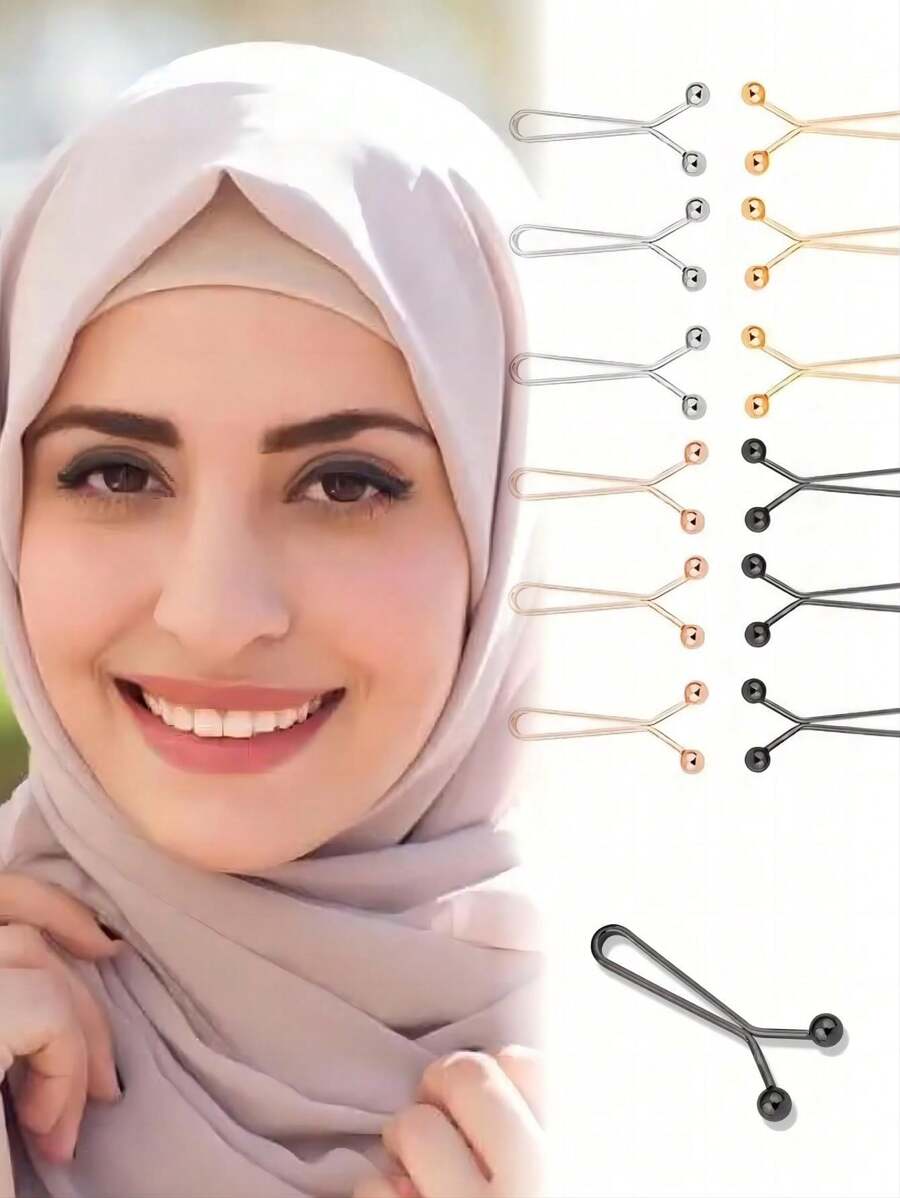 12pcs/Set Style Hijab/Scarf Clips Women Brooch