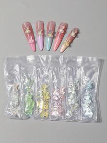 Ornamento de uñas de oso aurora de resina glamuroso 5D, ornamento de uñas transparente, lindo y dulce, pequeños accesorios para uñas de damas y niñas decoración uñas - Multicolor - Ver 6
