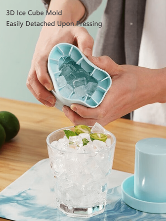 1pc 3D Silicone Portable Ice Mold, Easy Release Silicone Ice Cube Mold, Holds Up To 60 Ice Cubes For Making Ice Creams Yogurt Candy, Ice Cube, Perfect For Party, Travel, Wedding, Birthday, Graduation,  Kitchen, Outdoor