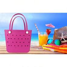Beach Bag Rubber Tote Bag, Travel Tote Bag Waterproof Sandproof For Boat Pool Camping, Travel Camping Beach Handbag - Royal Blue - View 5