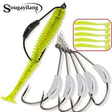 SOUGAYILANG 5 cái Móc câu cá Với Chì Qủa tặng 5 cái Mềm mại Mồi câu cá Đầu gá Crank Cái móc Đối với Bass Câu cá  Bù lại Cái móc - Có sẵn In 3G , 3.5g , 4G , 6.6g , Và Câu cá  Cân nặng Cái móc - Bạc - Xem 1