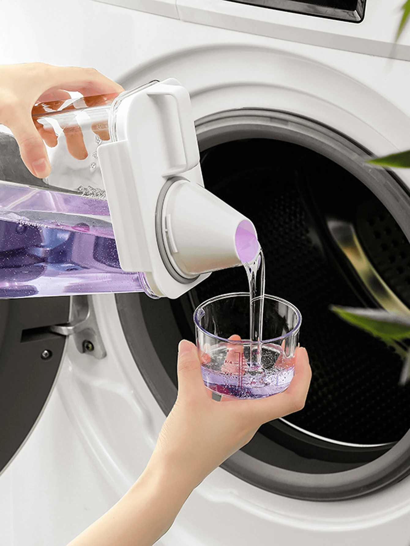 1 pièce Boîte de rangement pour poudre à lessive, grand bac en plastique à capacité élevée pour détergent liquide à usage domestique, organisateur étanche pour salle de bain et maison de 1100 ml/1800 ml/2300 ml - Transparent - Voir 1