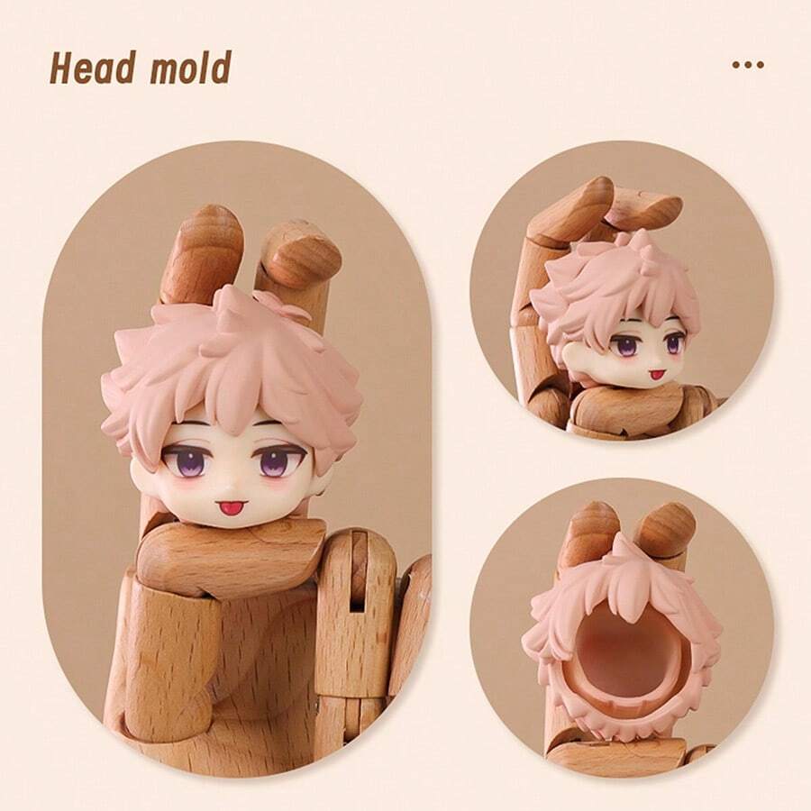 1 pieza Cabeza de personaje de anime OB11, adecuada para muñecas BJD (rostro no incluido) - Multicolor - Ver 1