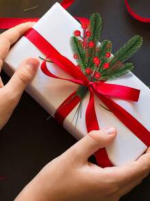 20pcs Artificial Pine Branches With Berries, Christmas Decor Branches For Wreath, Centerpiece, Christmas Tree, Party, Gift Decoration - Multicolor - View 2