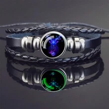 1pc Glow In The Dark 12 Zodiac Sign Braided Multilayer Bracelet, Unisex - style - View 13