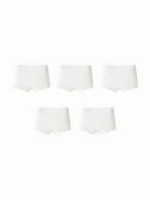 Balabala 青春少女一次性内裤五件装男女童三角裤头适合中大童少女方便卫生 - 白色 - 查看 2