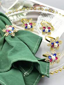 12 chiếc, 6 chiếc, 4 chiếc, 1 chiếc Nhẫn Khăn Ăn Trang Trí Để Bàn Giáng Sinh - Nhiều màu - Xem 6