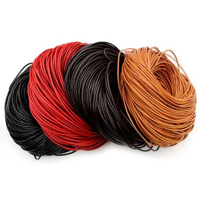 5 Meters 1-3mm Diameter Leather Round Thong Cord DIY Bracelet Findings Rope String For Jewelry Making