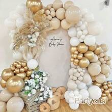 Globos mates beige crema, juego de arco de globos nude neutros de marfil adecuado para estilo bohemio, cumpleaños, bodas, fiestas, globos decorativos - Multicolor - Ver 4