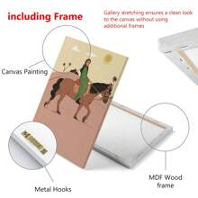 SHElN X  Bayan Yasien 2pcs Designer  Hand-Painted Illustration, Boho Style Poster, Framed Wall Art Easy To Hang,For Room Decor Items