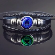 1pc Glow In The Dark 12 Zodiac Sign Braided Multilayer Bracelet, Unisex - style - View 20