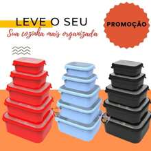 Kit Conjunto 5 Potes Tampa Emborrachada \resistente Organizador de Alimentos Porta Mantimentos Para Cozinha Cores Diversas