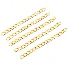 50入 50/70mm長 5x4mm 項鍊延長鍊 散裝手鍊延長鍊 鍊尾延長扣 DIY珠寶配件 - tail chains - 查看 5