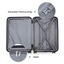 24/28 Inch Fashion Lightweight ABS Hard Case Check-In Suitcase With TSA Lock YKK Zipper 4 Double Wheels Trolley Travel Case Ideal For Men And Women Business Trips Travel Vacations - 紫色 - 查看 8