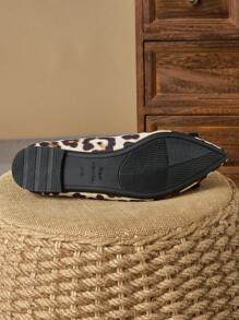 WHDXY 1 Pair Women's Stylish Leopard Print Flats, Pointed Toe, Rhinestone Embellishment, Comfortable Soft Sole Elegant Casual Shoes, Versatile For Skinny Jeans - 杏色 - 查看 6