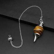 1 pieza Cuarzo rosa natural Colgante péndulo Adivinación Cuentas redondas Piedra cristal Cono Pendientes Joyería - Colgante giroscópico - Ver 13