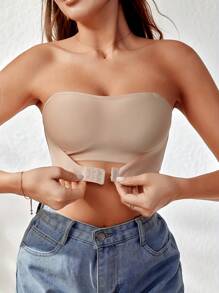 Peach Girl Beige Front Closure Strapless Bra For Women - Invisible, Non-Slip, Wireless, Unpadded Comfort Bra - Beige - View 4