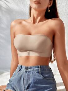 Peach Girl Beige Front Closure Strapless Bra For Women - Invisible, Non-Slip, Wireless, Unpadded Comfort Bra - Beige - View 7