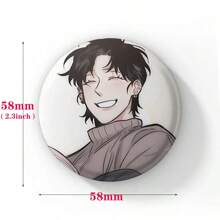 58mm 热门韩国 BL 动漫玫瑰和香槟漫画纽扣别针男孩爱漫画凯撒温胸针徽章包装饰粉丝收藏最佳礼物