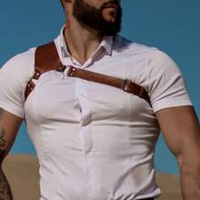 1pc Men's Personalized Suspender Belt Waist Strap Punk Style Integrated Shirt Accessory