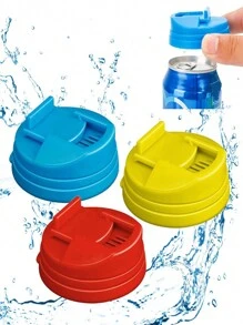 1/3 件易按防漏汽水罐盖，饮料防溅密封盖，适合家庭使用 - 彩色 - 查看 1