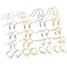 20pcs Stainless Steel DIY Earrings Hooks Clasp Findings Handmade Jewelry Making Accessories Earwire Accessories - Earring Hooks - View 4