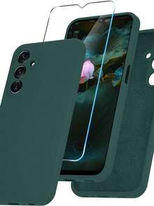 2 In 1 Kit Silicone Case + 3D Glass Film For Moto G9/G9 PLAY - 墨綠色 - 查看 1