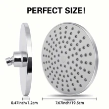 8-Inch Shower Head, High-Pressure Rainwater Shower Head And Handheld Shower Head Combination, With 60 Inch Hose, Adjustable Height/Angle Extension Arm, Multi-Functional Shower Head With 3 Modes, Bathroom Accessories (Silver) Home Bathroom Decor Summer - Silver - View 5