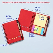 Bộ gồm 1 cuốn sổ và giấy ghi chú, thích hợp để ghi chú công việc, nhắn tin gia đình, đánh dấu bài học, đánh dấu trang, đồ dùng văn phòng phẩm và trường học, quà tặng văn phòng phẩm, quà tặng tựu trường. - Nhiều màu - Xem 11