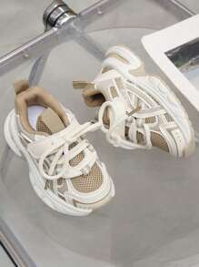 1 双儿童运动鞋，新款秋季男童防滑耐用跑鞋，女童时尚百搭休闲运动鞋 - 卡其色 - 查看 5